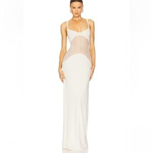 white christmas dresses El Corazon Halterneck Maxi Dress Cream– Selfie Leslie
